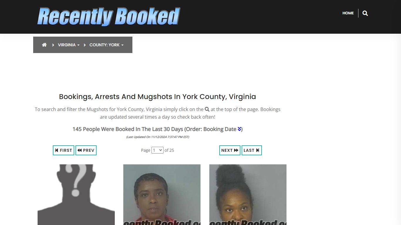 Bookings, Arrests and Mugshots in York County, Virginia - Recently Booked