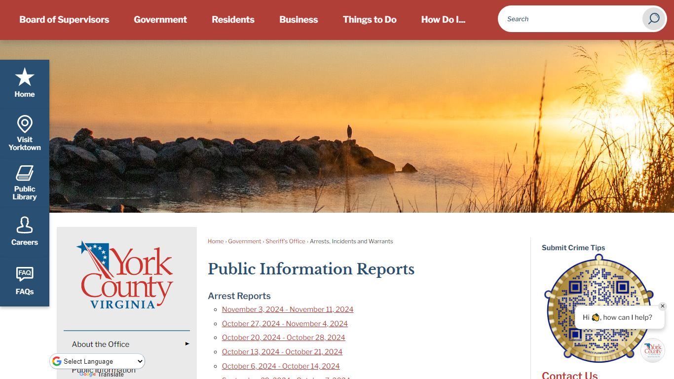 Public Information Reports | York County, VA